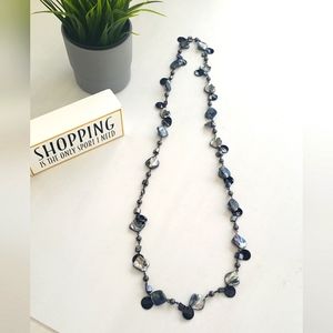 Black gray long collar